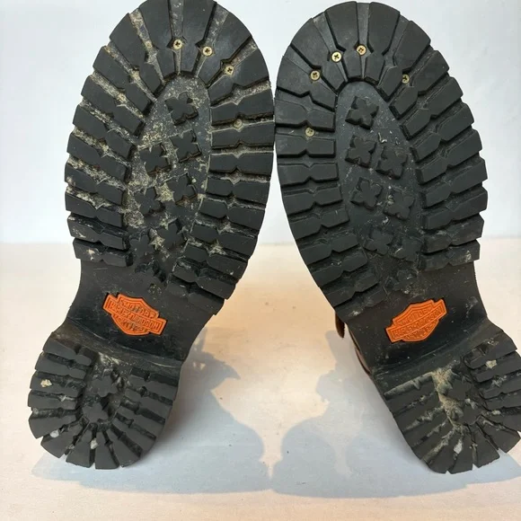 Harley-Davidson Women's Brown Leather Biker Boots Lace Up Size 7 1/2 - Picture 6 of 11